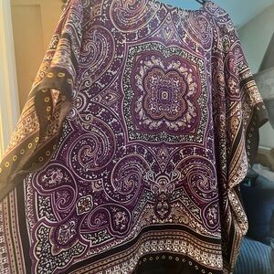 Michael Kors Purple Paisley Poncho